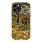 Tiger in a Tropical Storm - Henri Rousseau Iphone Case, 13 Pro / Matte, Phone Case Jungle Tiger Design