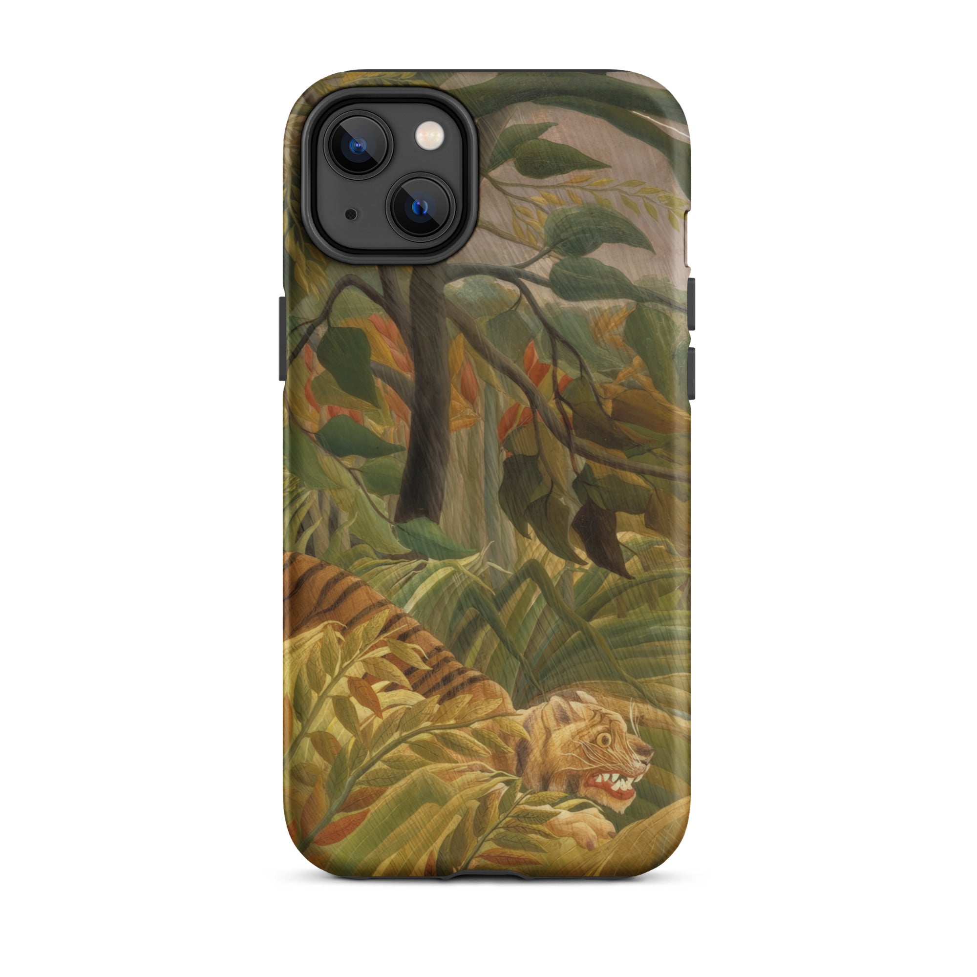 Tiger in a Tropical Storm Henri Rousseau Iphone Case, 14 Plus / Matte, Tiger Themed Iphone Case