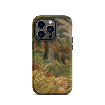 Tiger in a Tropical Storm - Henri Rousseau Iphone Case, 14 Pro / Matte, Tiger-themed Phone Case