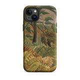 Tiger in a Tropical Storm - Henri Rousseau Iphone Case, 15 Plus / Matte, Iphone Case Jungle Tiger Design