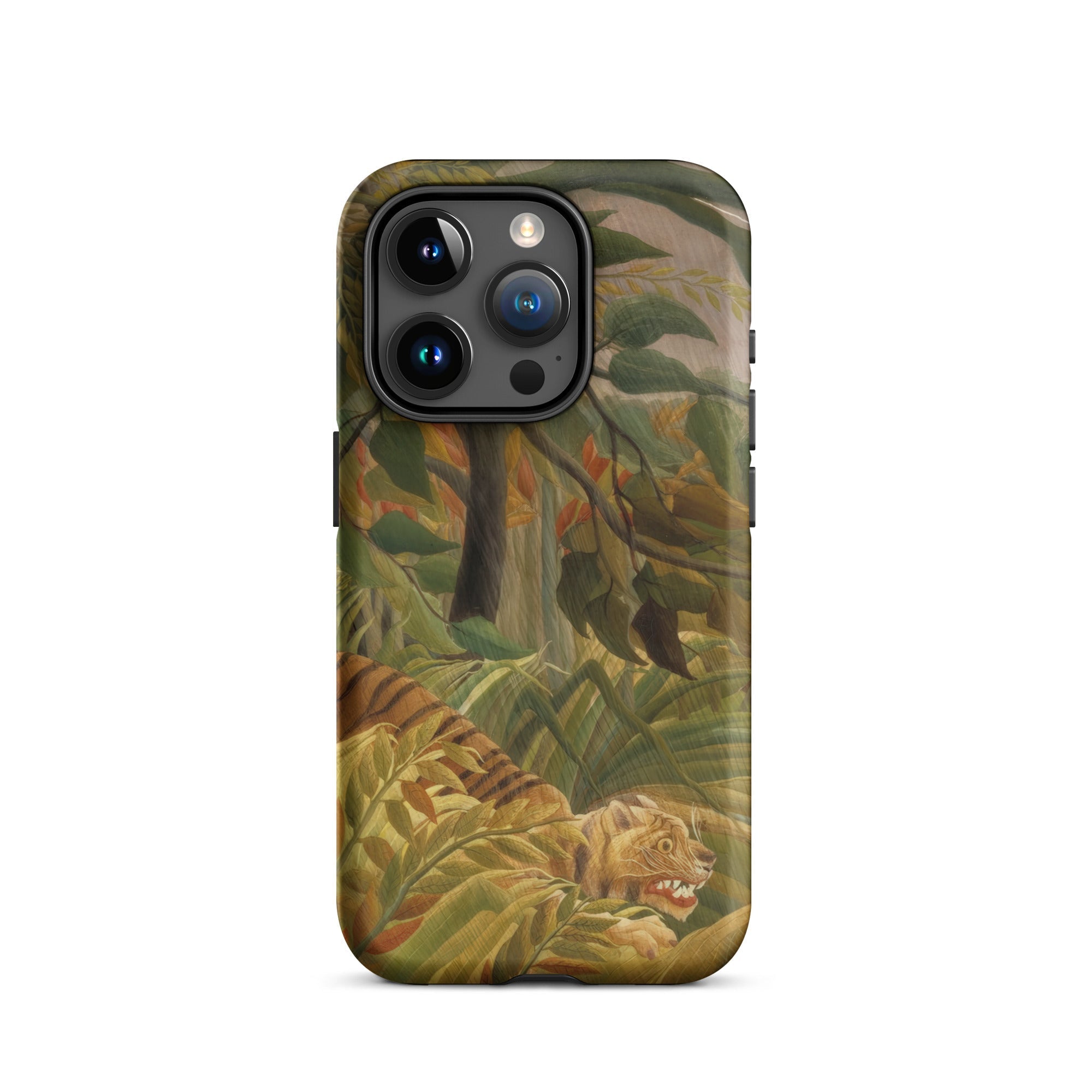 Tiger in a Tropical Storm Henri Rousseau Iphone Case, 15 Pro / Matte, Tiger Themed Phone Case