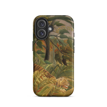 Tiger in a Tropical Storm - Henri Rousseau Iphone Case, 16 / Matte, Tiger-themed Phone Case