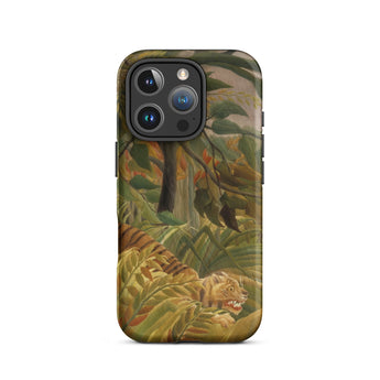 Tiger in a Tropical Storm - Henri Rousseau Iphone Case, 16 Pro / Matte, Phone Case Jungle Tiger Design