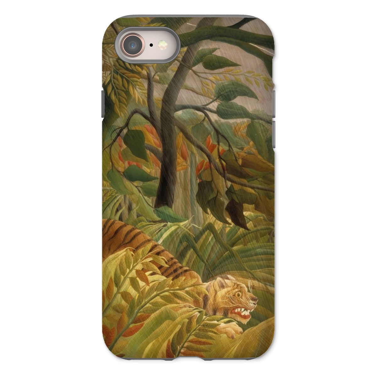 Tiger in a Tropical Storm - Henri Rousseau Iphone Case, 8 / Matte, Phone Case Jungle Tiger Design