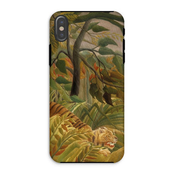 Tiger in a Tropical Storm - Henri Rousseau Iphone Case, Xs / Matte, Jungle Scene Phone Case