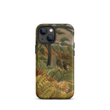 Tiger in a Tropical Storm - Henri Rousseau Phone Case Iphone 13 Mini / Matte Tiger-themed, Creature Mid-pounce Beneath Mobile Cases