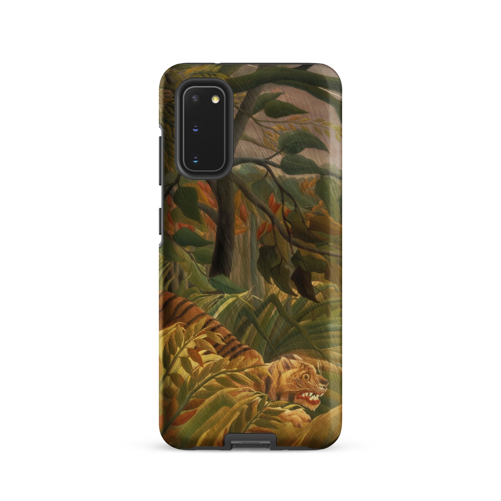 Tiger in a Tropical Storm Henri Rousseau Samsung Case, Galaxy S20 / Matte, Protective Smartphone Case Jungle Themed Painting Tiger
