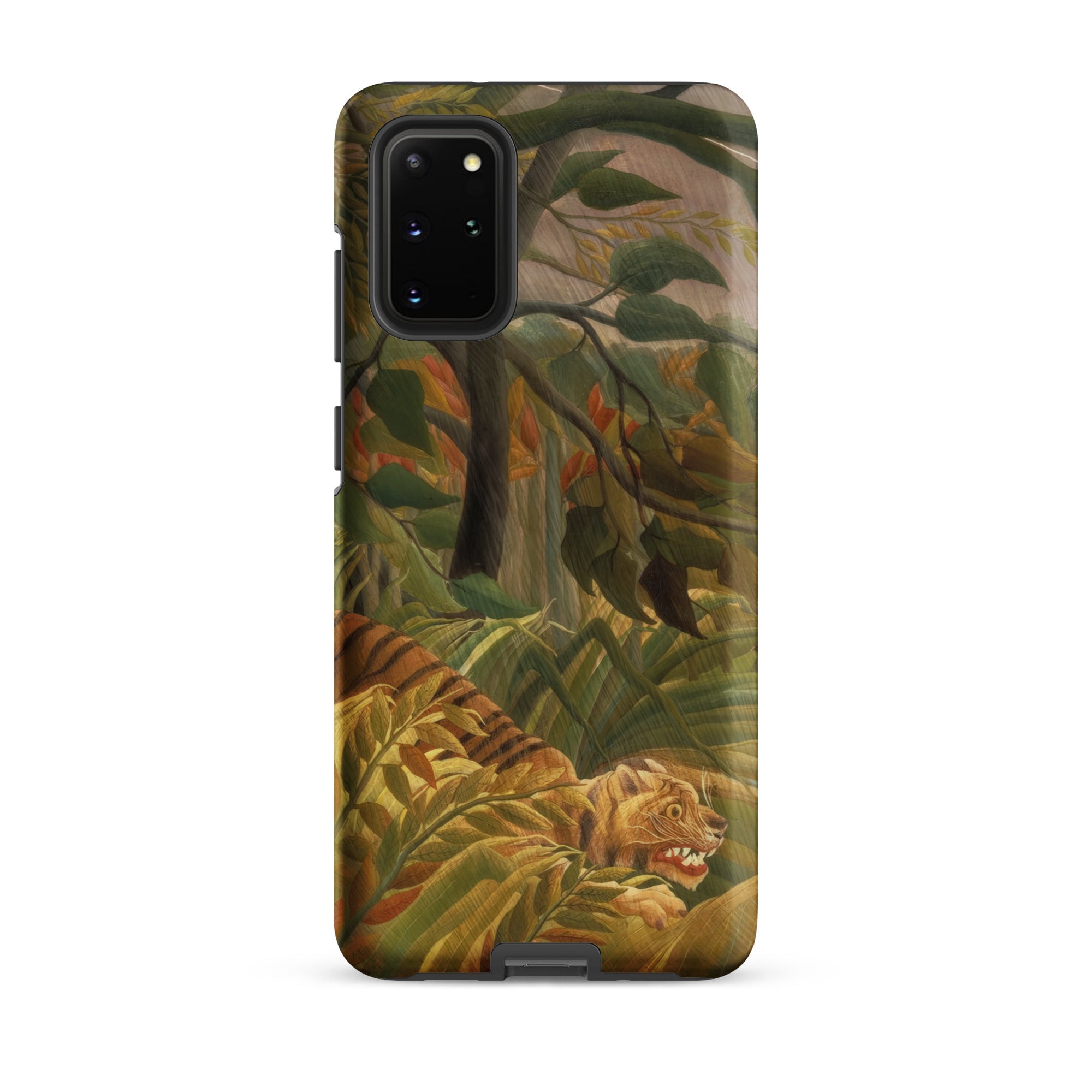 Tiger in a Tropical Storm Henri Rousseau Samsung Case, Galaxy S20 Plus / Matte, Smartphone Case Jungle Themed Painting Tiger