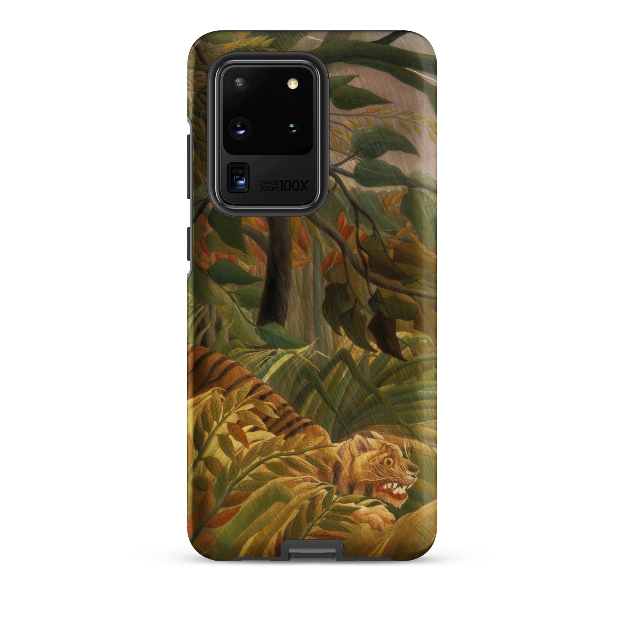 Tiger in a Tropical Storm Henri Rousseau Samsung Case, Galaxy S20 Ultra / Matte, Smartphone Case Jungle Scene Tiger