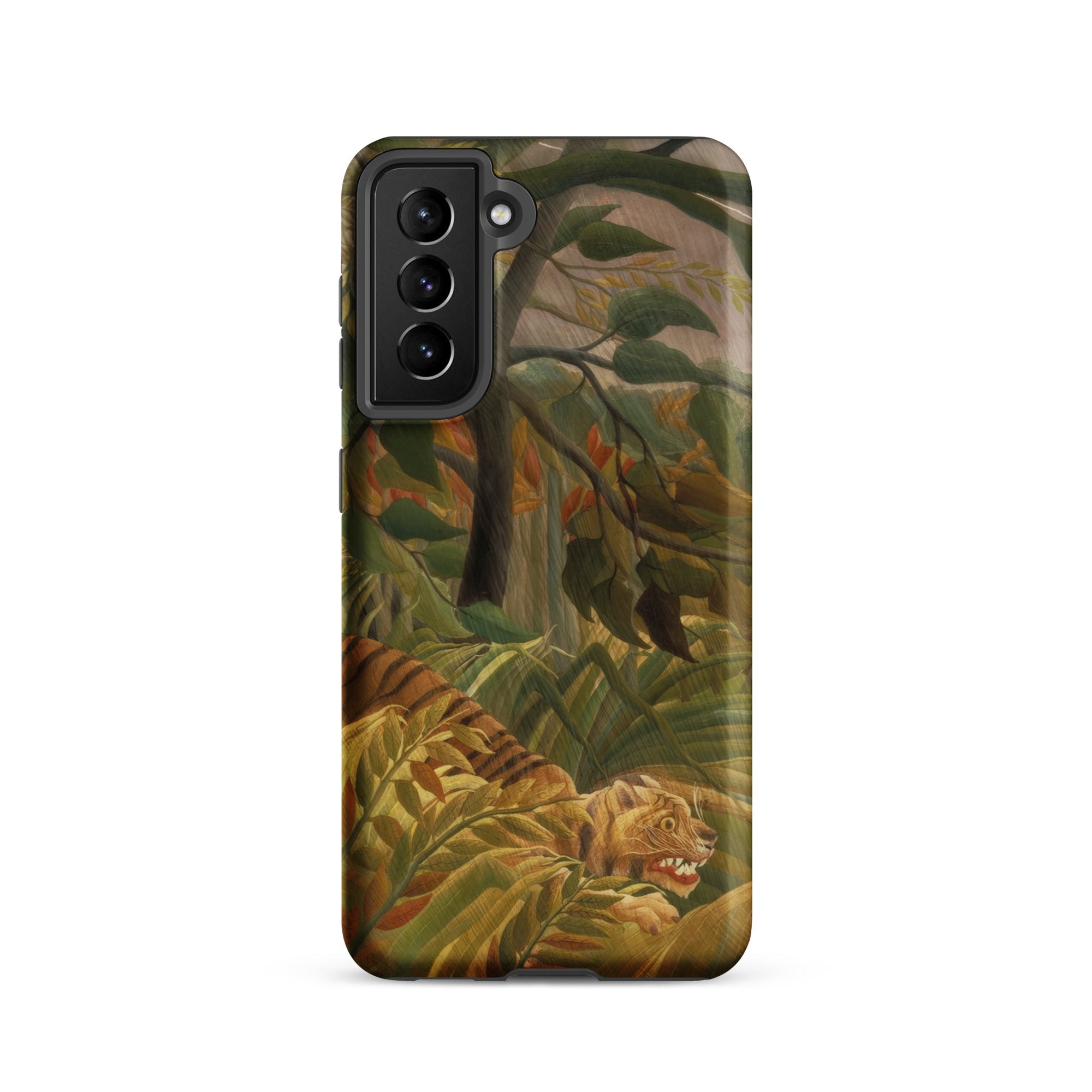 Tiger in a Tropical Storm Henri Rousseau Samsung Case, Galaxy S21 / Matte, Smartphone Nature Themed Protective Case