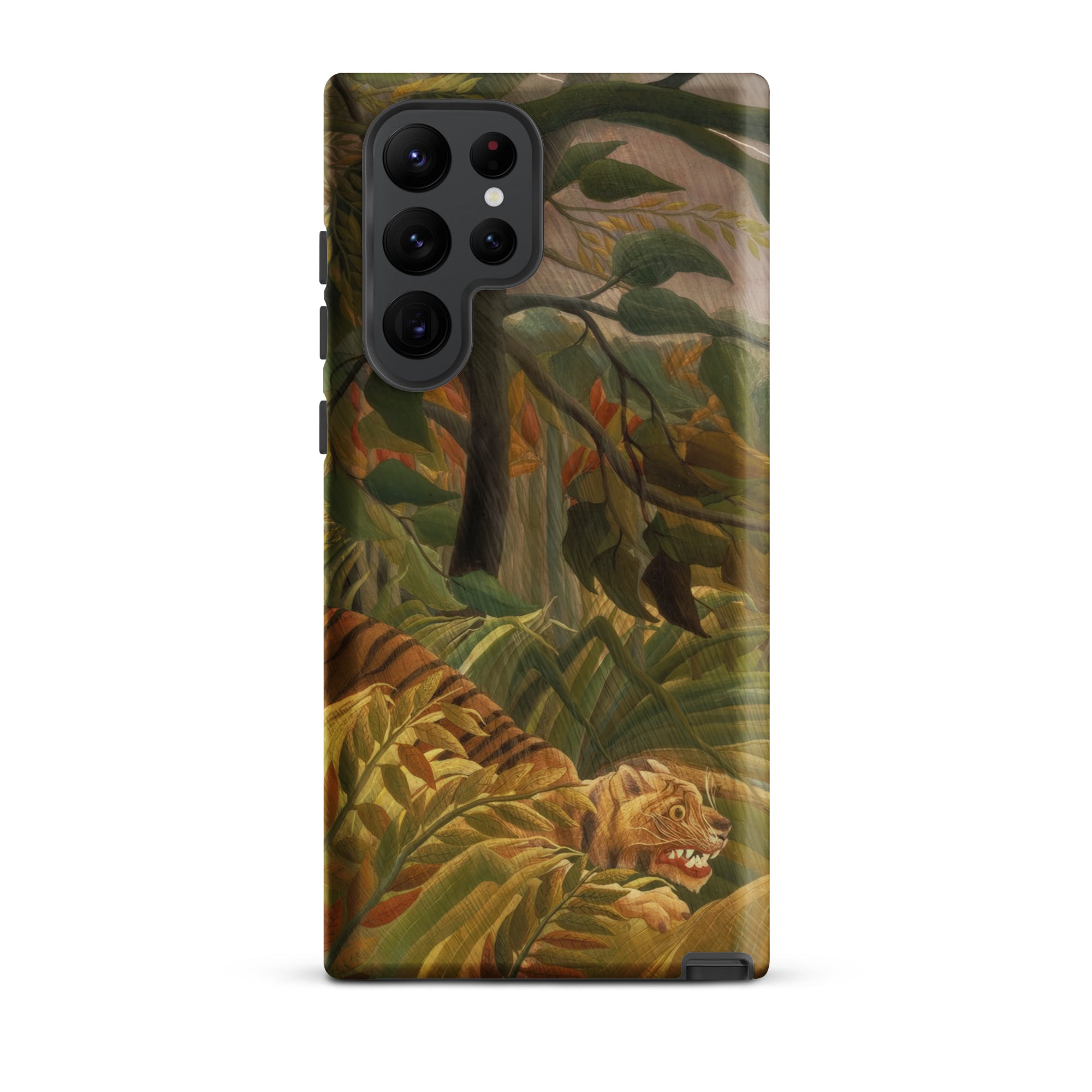 Tiger in a Tropical Storm Henri Rousseau Samsung Case, Galaxy S22 Ultra / Matte, Smartphone Case Jungle Scene Tiger