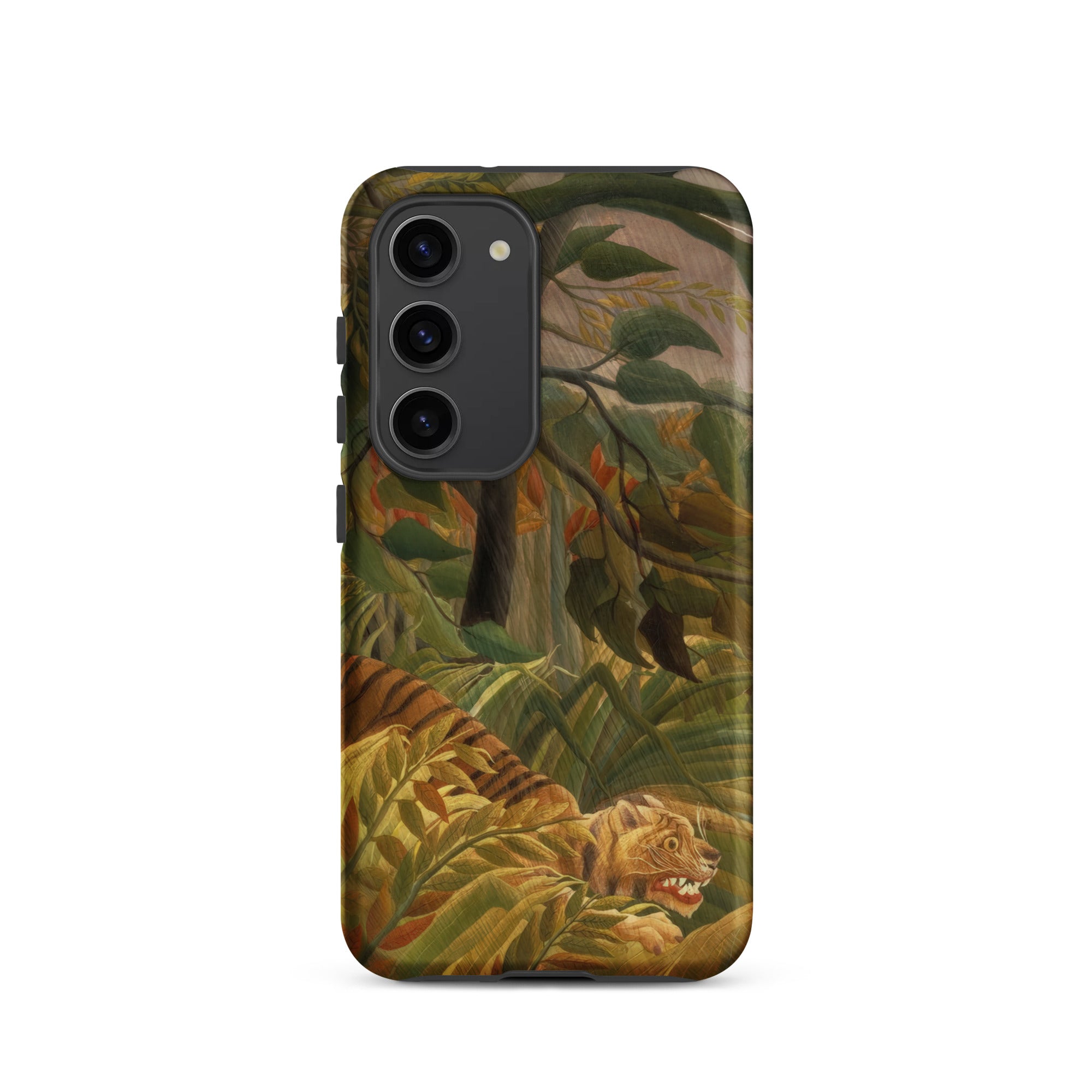Tiger in a Tropical Storm Henri Rousseau Samsung Case, Galaxy S23 / Matte, Smartphone Jungle Themed Protective Case Tiger