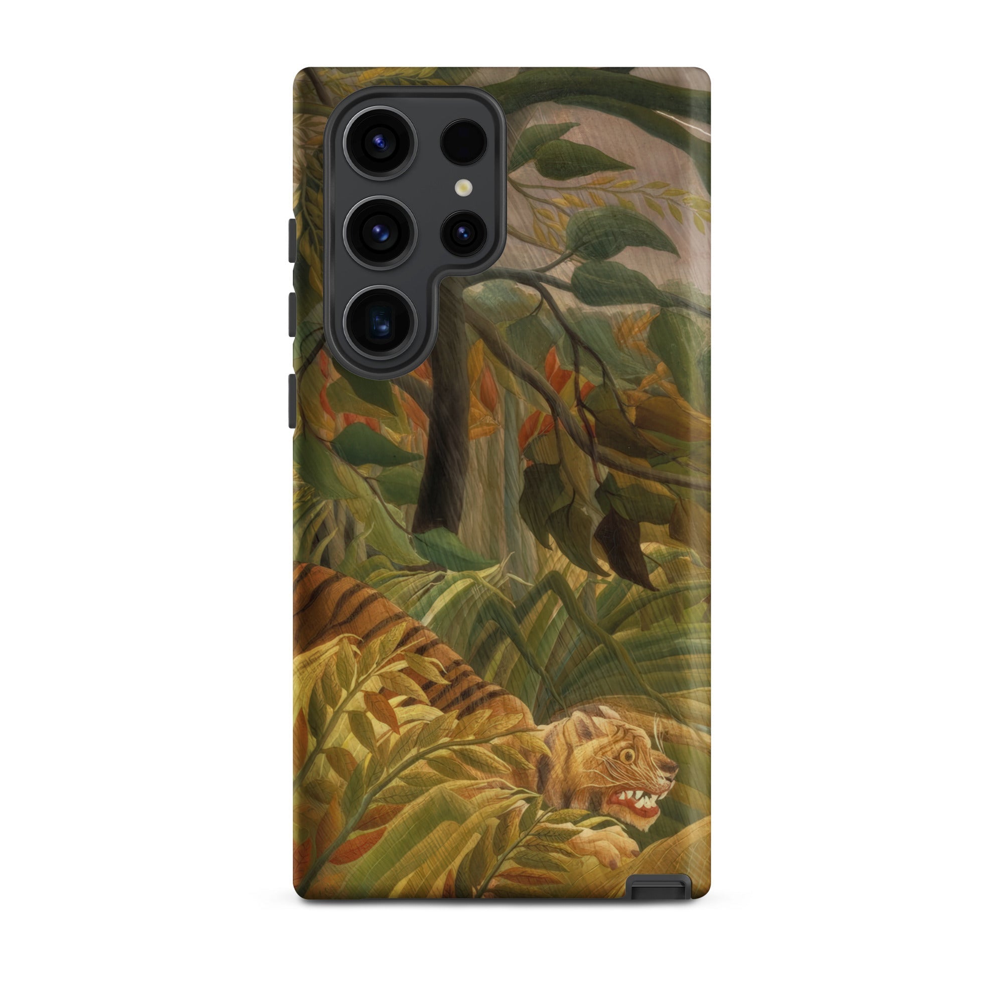 Tiger in a Tropical Storm Henri Rousseau Samsung Case, Galaxy S23 Ultra / Matte, Smartphone Jungle Themed Protective Case Tiger