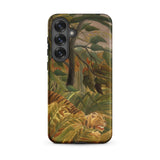 Tiger in a Tropical Storm - Henri Rousseau Samsung Case, Galaxy S25 Plus / Matte, Smartphone Case Jungle Scene Hidden Tiger