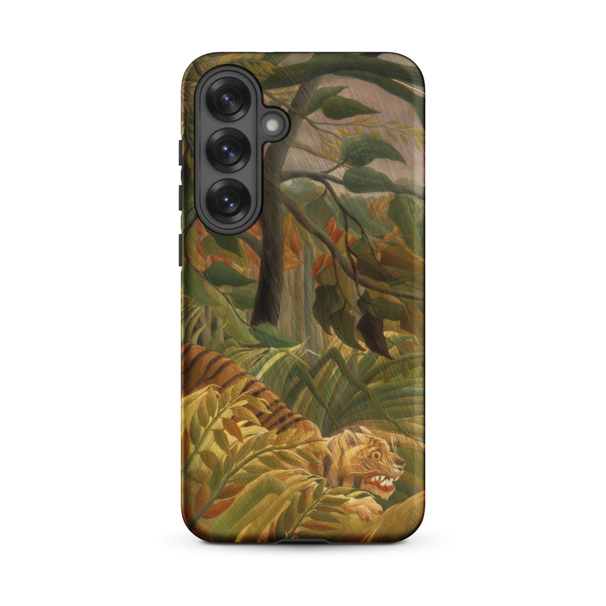 Tiger in a Tropical Storm Henri Rousseau Samsung Case, Galaxy S25 Plus / Matte, Smartphone Case Jungle Scene Hidden Tiger