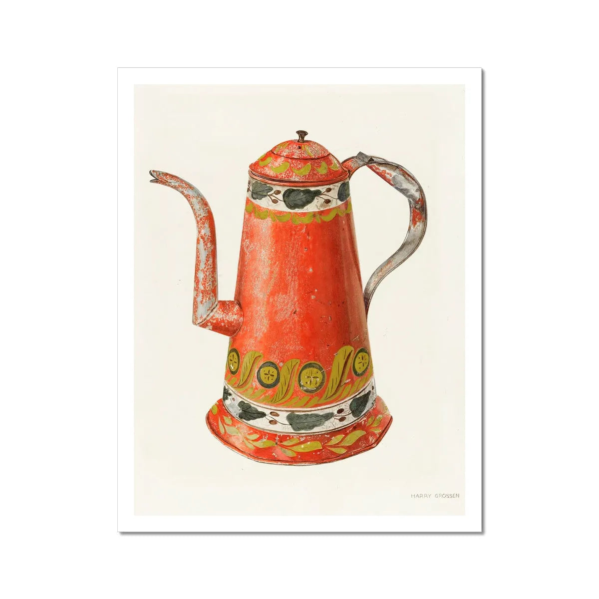 Tin Coffee Pot By Harry Grossen Fine Art Print - 11’x14’ - Posters Prints & Visual Artwork - Aesthetic Art