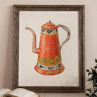 Tin Coffee Pot - Harry Grossen Kitchen Art Print, Colorful Vintage-style Coffee Pot Teapot Long Spout Decorative