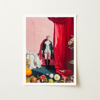 Tinker Tailor - Gay Lowbrow New Romantic Art Print / Canvas Framed Man 18th-century Style Outfit Vibrant Queer Baroque Portraiture, Stage