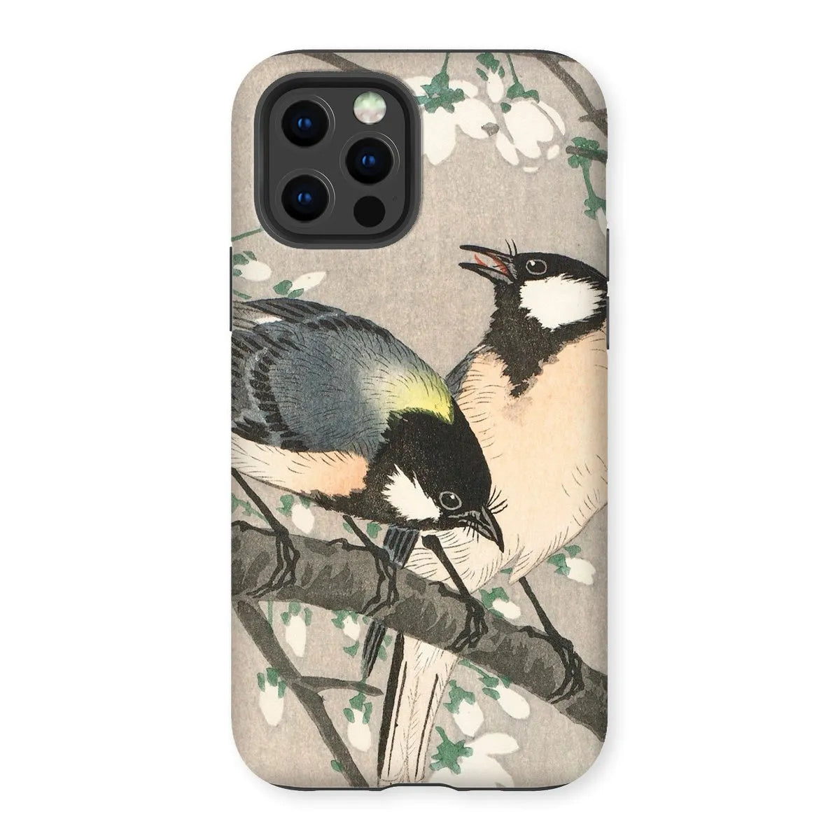 Tits On Cherry Branch - Bird Art Phone Case - Ohara Koson - Iphone 12 Pro / Matte - Mobile Phone Cases - Aesthetic Art