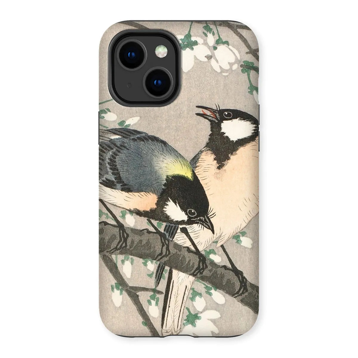 Tits On Cherry Branch - Bird Art Phone Case - Ohara Koson - Iphone 14 Plus / Matte - Mobile Phone Cases - Aesthetic Art