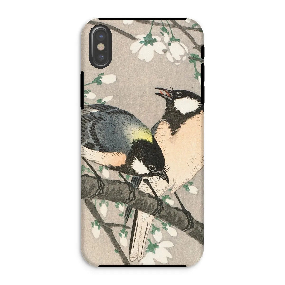 Tits On Cherry Branch - Bird Art Phone Case - Ohara Koson - Iphone Xs / Matte - Mobile Phone Cases - Aesthetic Art