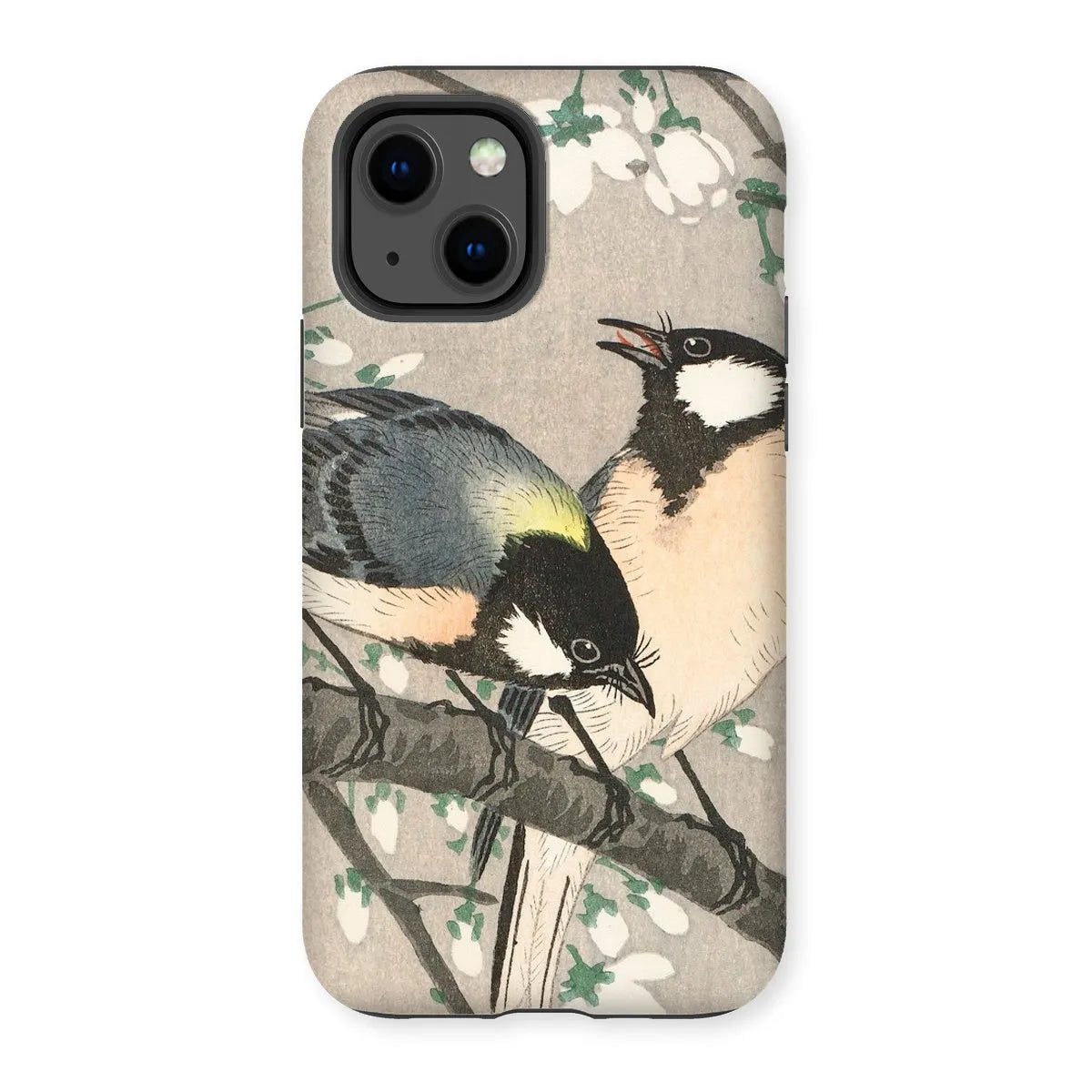 Tits On Cherry Branch - Bird Art Phone Case - Ohara Koson - Iphone 13 / Matte - Mobile Phone Cases - Aesthetic Art
