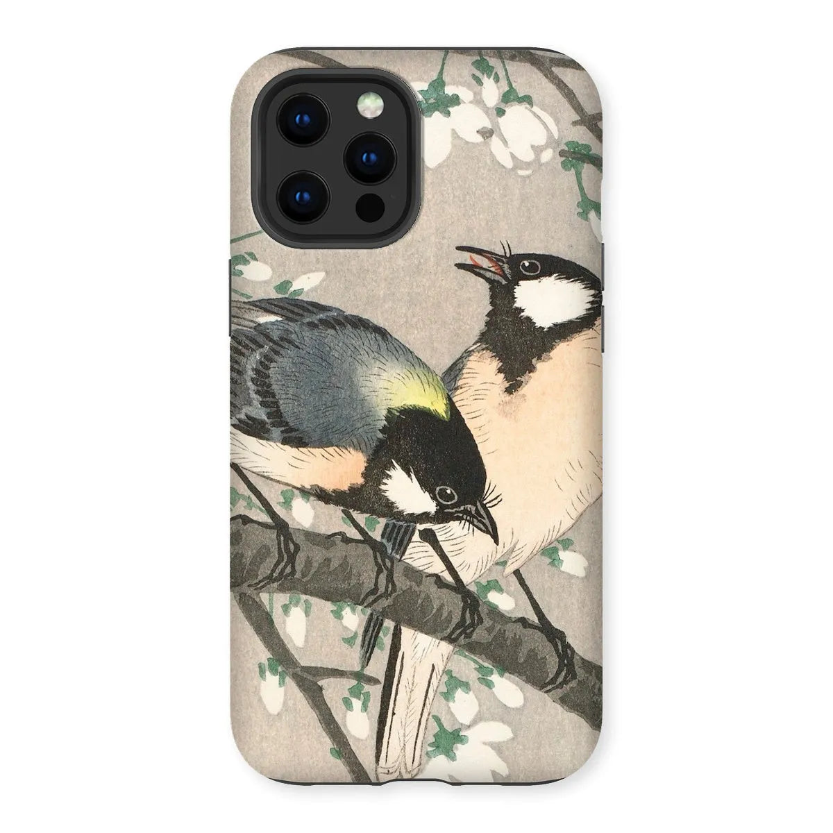 Tits On Cherry Branch - Bird Art Phone Case - Ohara Koson - Iphone 12 Pro Max / Matte - Mobile Phone Cases - Aesthetic