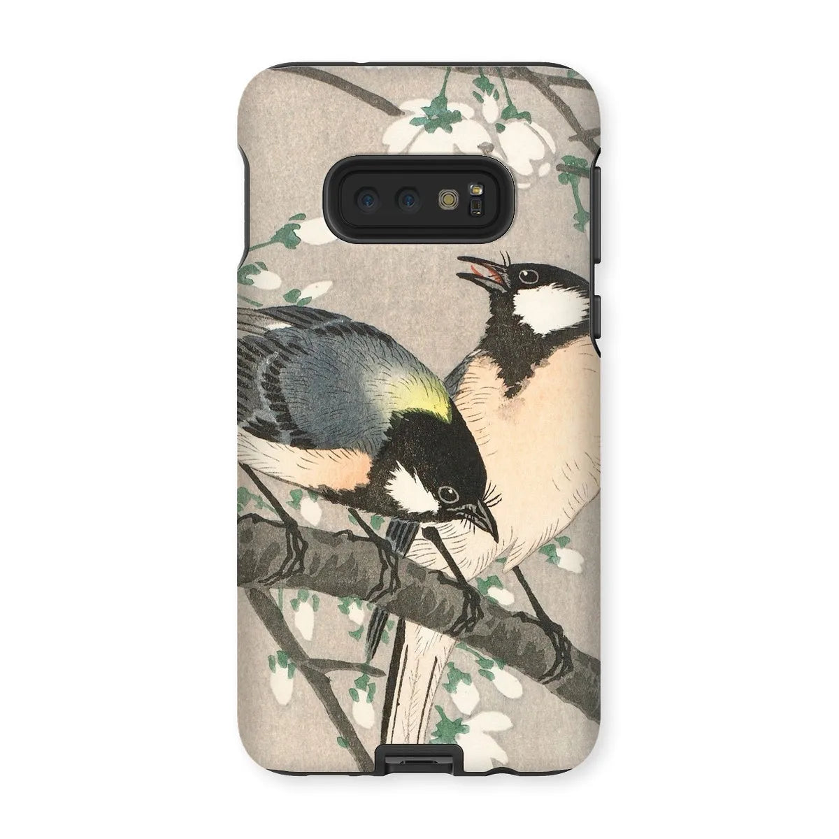 Tits On Cherry Branch - Bird Art Phone Case - Ohara Koson - Samsung Galaxy S10e / Matte - Mobile Phone Cases