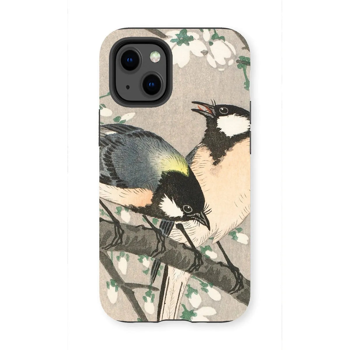 Tits On Cherry Branch - Bird Art Phone Case - Ohara Koson - Iphone 13 Mini / Matte - Mobile Phone Cases - Aesthetic Art