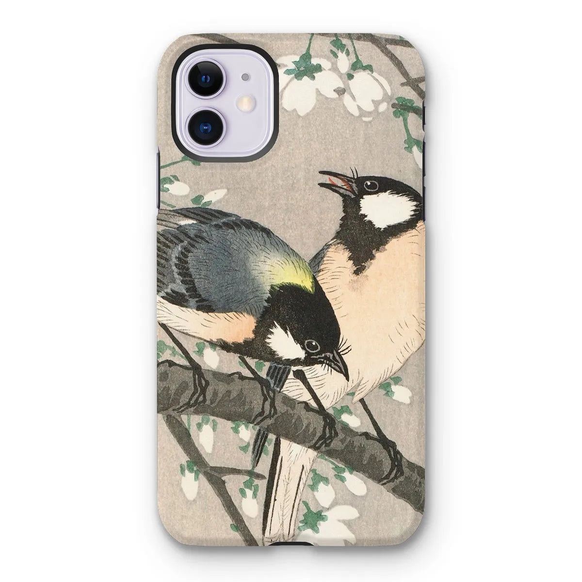 Tits On Cherry Branch - Bird Art Phone Case - Ohara Koson - Iphone 11 / Matte - Mobile Phone Cases - Aesthetic Art