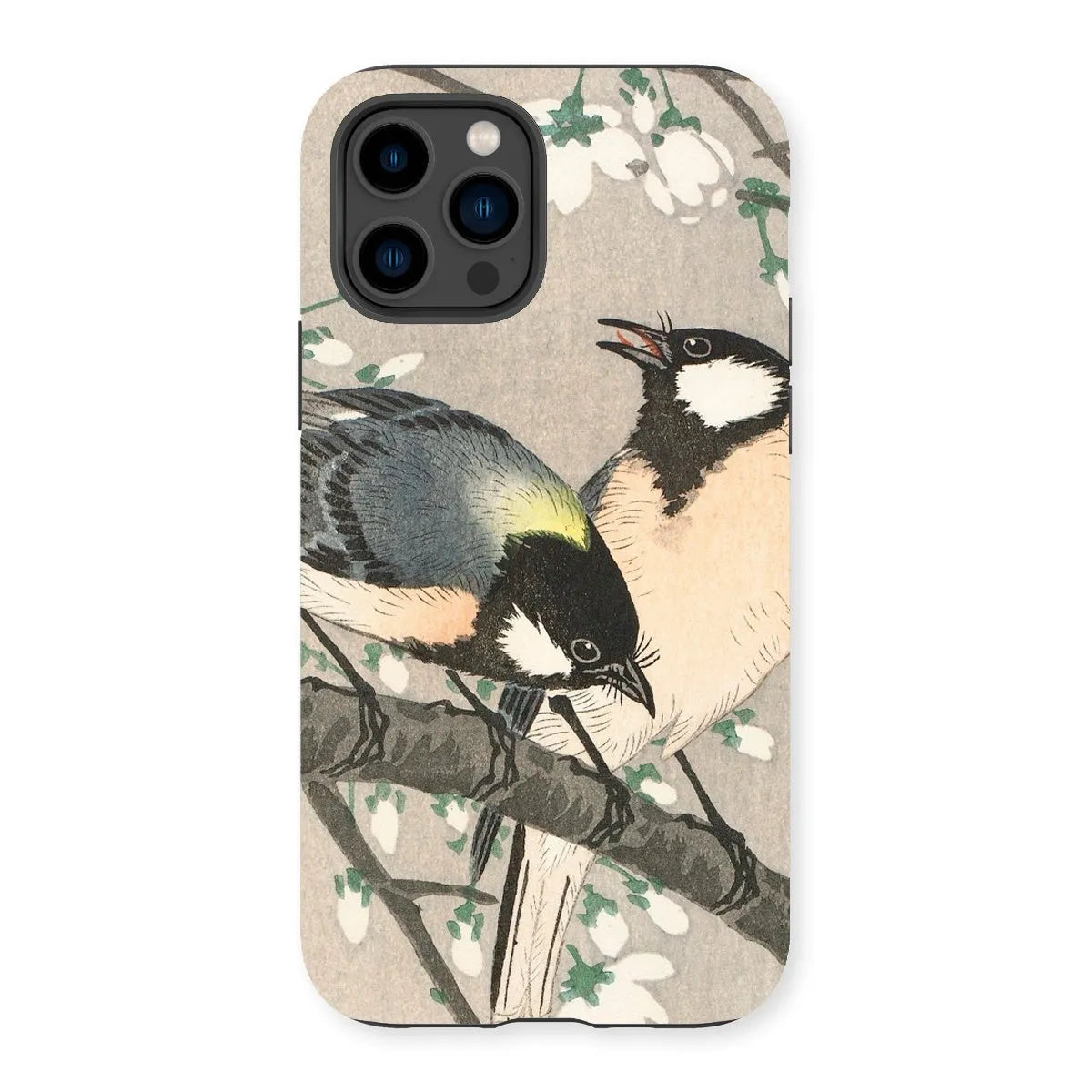 Tits On Cherry Branch - Bird Art Phone Case - Ohara Koson - Iphone 14 Pro / Matte - Mobile Phone Cases - Aesthetic Art