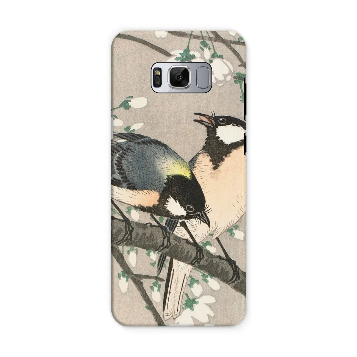 Tits On Cherry Branch - Bird Art Phone Case - Ohara Koson - Samsung Galaxy S8 / Matte - Mobile Phone Cases - Aesthetic