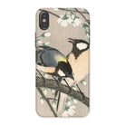Tits on Cherry Branch Ohara Koson Iphone Case, x / Matte, Phone Case Vintage Style Illustration Two Birds Perched Branch