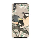 Tits on Cherry Branch Ohara Koson Iphone Case, Xs Max / Matte, Phone Case Artistic Illustration Two Birds Perched Branch