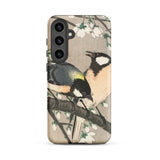 Tits on Cherry Branch - Ohara Koson Phone Case Samsung Galaxy S24 Plus / Matte Detailed Illustration Two Birds Perched Branches