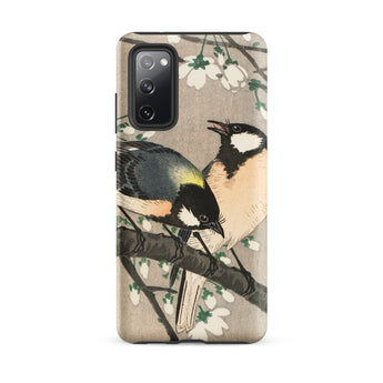 Tits on Cherry Branch - Ohara Koson Samsung Case, Galaxy S20 Fe / Matte, Phone Case Two Birds Branch White Blossoms