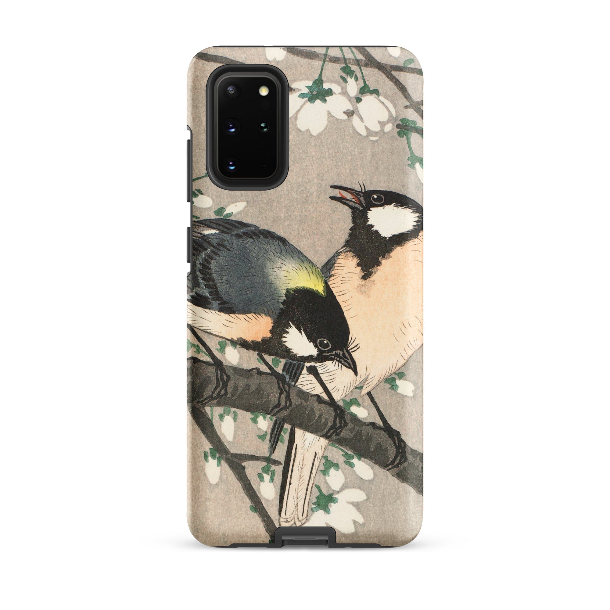Tits on Cherry Branch Ohara Koson Samsung Case, Galaxy S20 Plus / Matte, Smartphone Case Vintage Illustration Two Birds Cherry Blossom