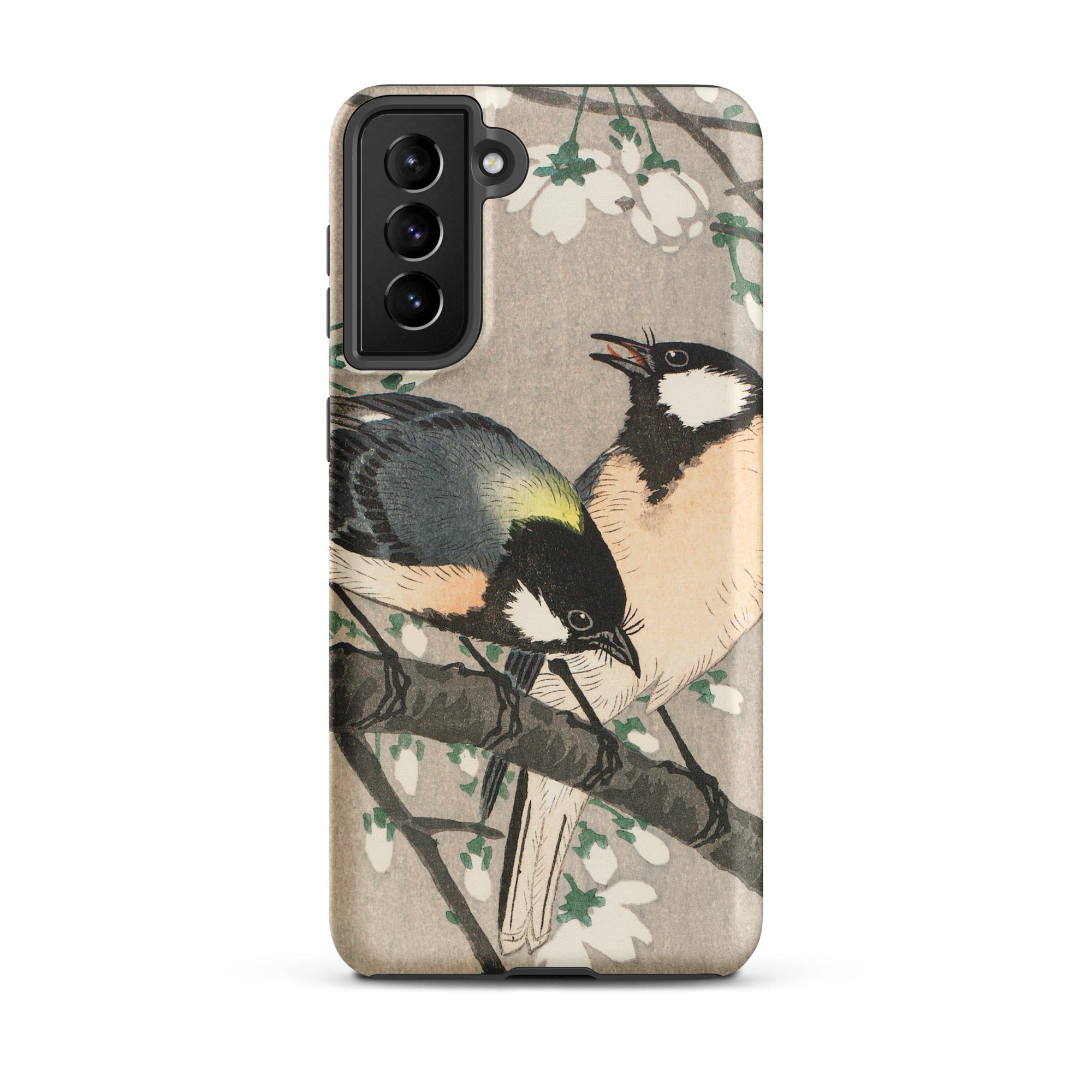 Tits on Cherry Branch Ohara Koson Samsung Case, Galaxy S21 Plus / Matte, Smartphone Case Artistic Depiction Two Birds Branch Cherry