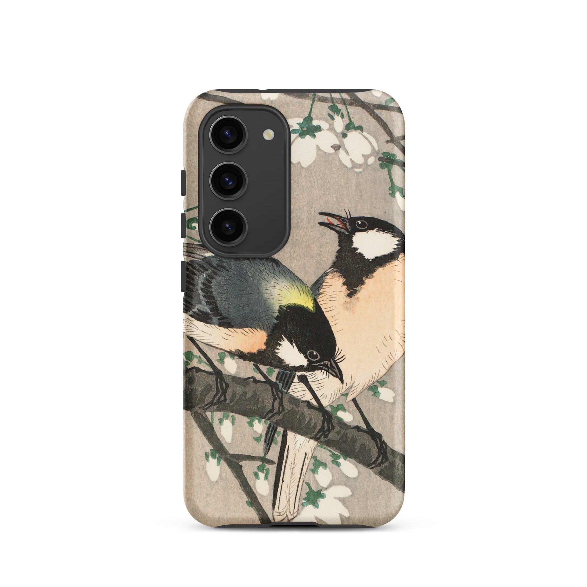 Tits on Cherry Branch Ohara Koson Samsung Case, Galaxy S23 / Matte, Phone Case Illustration Two Birds Perched Branch