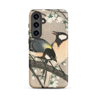 Tits on Cherry Branch Ohara Koson Samsung Case, Galaxy S24 Plus / Matte, Smartphone Case Traditional Japanese Style Illustration Two Birds