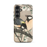 Tits on Cherry Branch - Ohara Koson Samsung Case, Galaxy S24 Plus / Matte, Smartphone Case Traditional Japanese-style Illustration Two