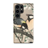 Tits on Cherry Branch - Ohara Koson Samsung Case, Galaxy S24 Ultra / Matte, Smartphone Case Artistic Depiction Two Birds Branch Flowers