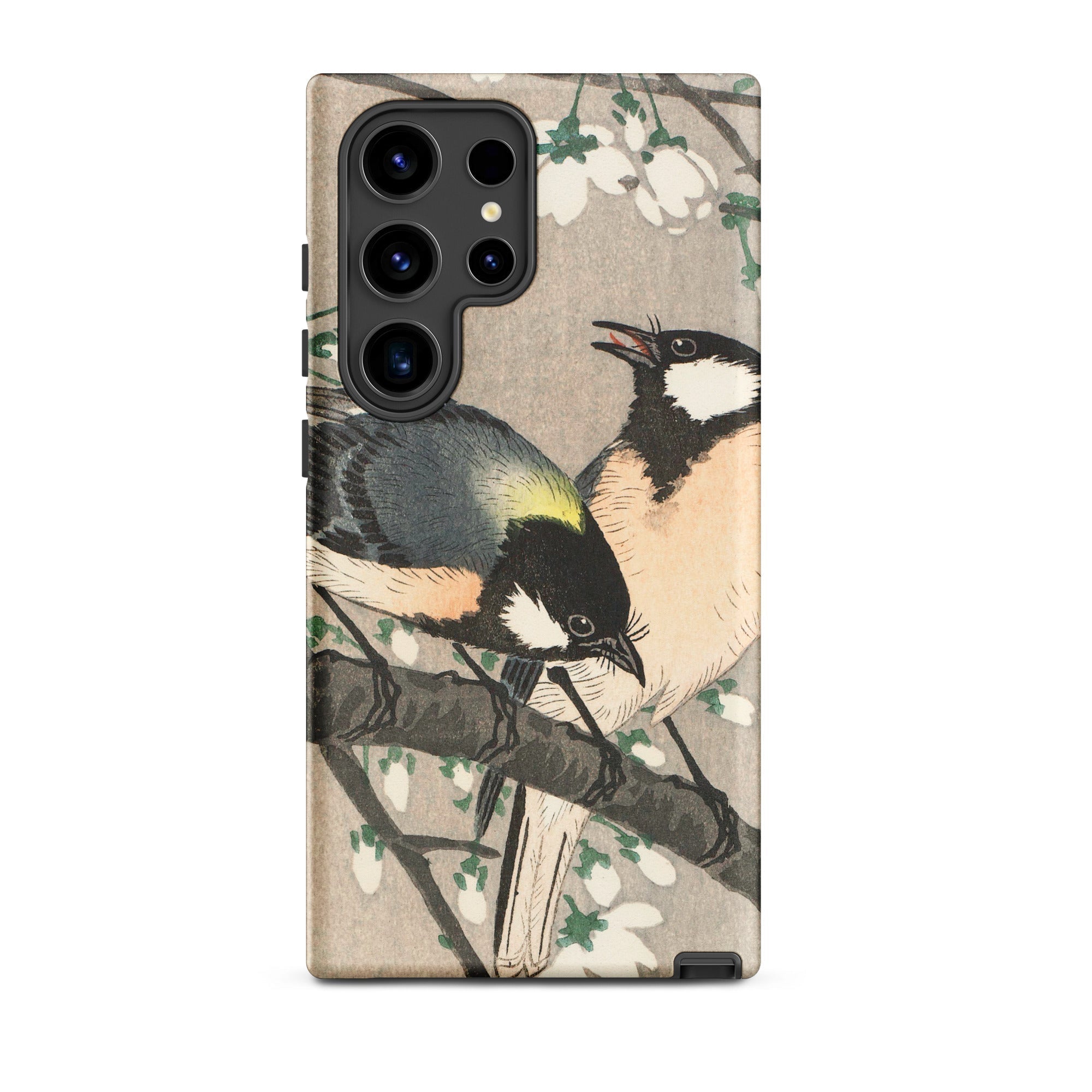 Tits on Cherry Branch Ohara Koson Samsung Case, Galaxy S24 Ultra / Matte, Smartphone Case Artistic Depiction Two Birds Branch Flowers