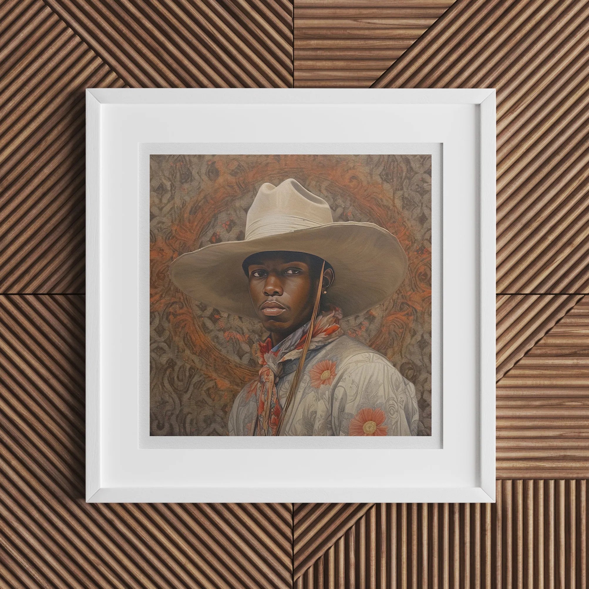 Titus - Gay Black Cowboy Art Print - Afroamerican Dandy - 20’x20’ - Posters Prints & Visual Artwork - Aesthetic Art
