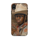Titus - Gay Black Cowboy Dandy Iphone Case, Xr / Matte, Kite-757511617, Phone Case Portrait Black Cowboy Light-colored Hat Floral-patterned