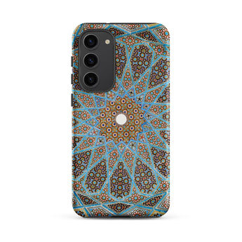 Tomb of Hafez - Shiraz Mosaic Ceiling Phone Case Samsung Galaxy S23 Plus / Matte Phone Case Intricate Symmetrical Geometric Pattern Shades