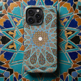 Tomb of Hafez - Shiraz Mosaic Ceiling Phone Case Vibrant Intricately Patterned Phone Case Detailed Blue Gold Shiraz Mosaic Ceiling,