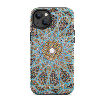 Tomb of Hafez - Shiraz Mosaic Ceiling Phone Case Iphone 14 Plus / Matte Intricate Mosaic-patterned, Forgotten Alphabets, Mobile Cases