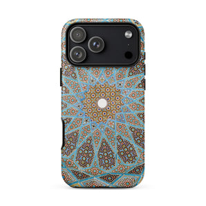Tomb of Hafez - Shiraz Mosaic Ceiling Phone Case Iphone 17 Pro Max / Matte Blue Gold Mandala Phone Case Geometric Patterns Made Shiraz