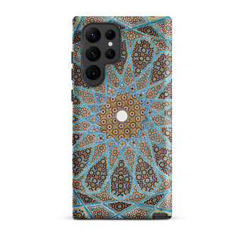 Tomb of Hafez - Shiraz Mosaic Ceiling Phone Case Samsung Galaxy S22 Ultra / Matte Vibrant Intricately Designed Phone Case Detailed Blue